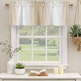 thumbnail image 3 of 2 Panels Beige White Ombre Valance for Windows, Abstract Art Modern Cream Gradient Light Filtering Kitchen Curtains, Rod Pocket Window Treatment Curtain Valances for Living Room Bedroom, 42"x12", 3 of 9