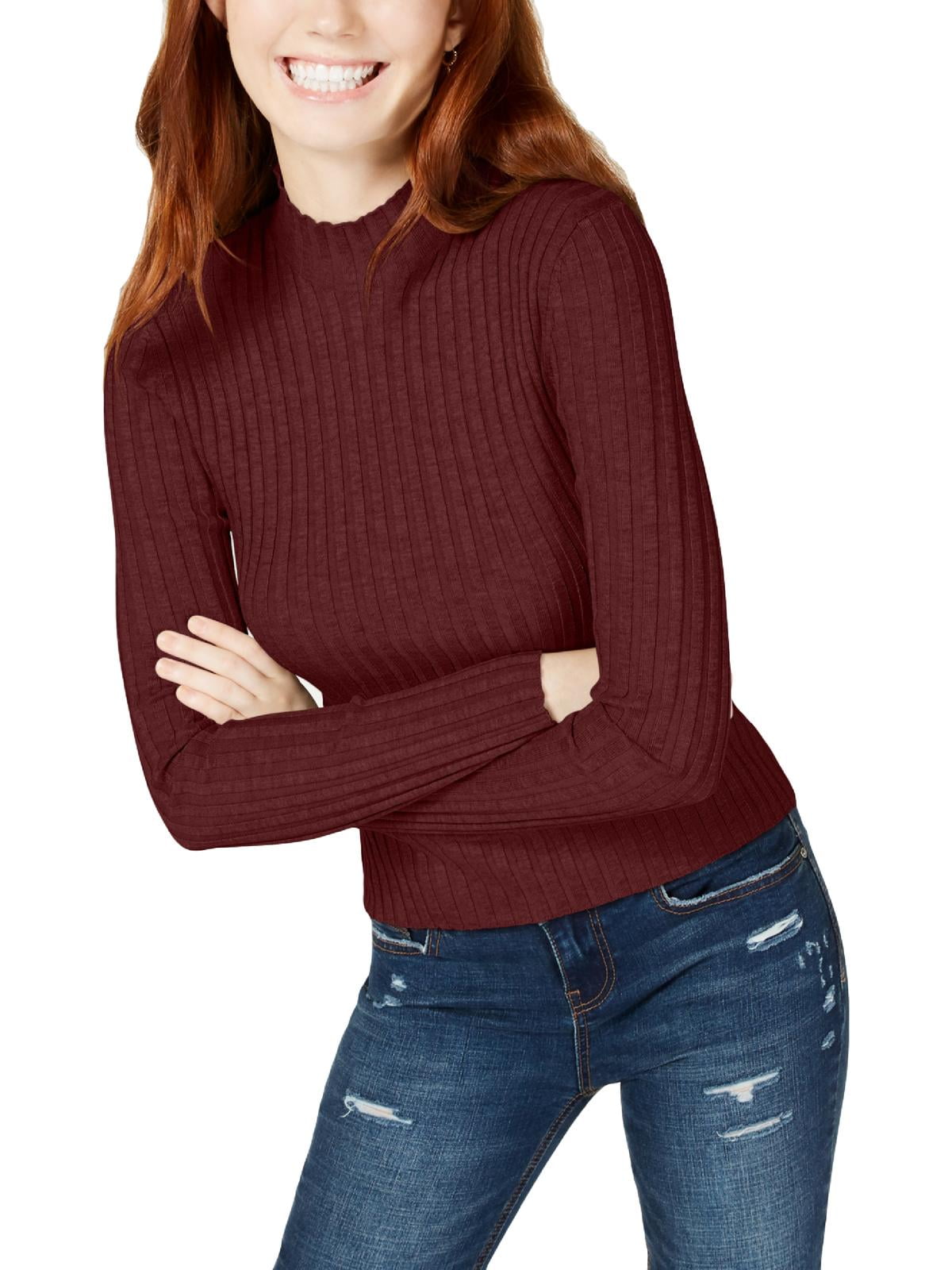 womens ribbed mock turtleneck