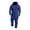 Blue, variant on Krdevn Men Pure Color Splicing Autumn Winter Casual Hoodie Zipper Jumpsuit,3XL