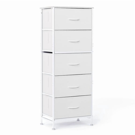 Dresser for Bedroom, Storage Drawers, Skinny Fabric Storage Tower with 4 Drawers