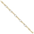 thumbnail image 2 of Diamond2Deal 14K Bicolore Gold Texturé Fantaisie Link Bracelet 7.5inch for Women, 2 of 6