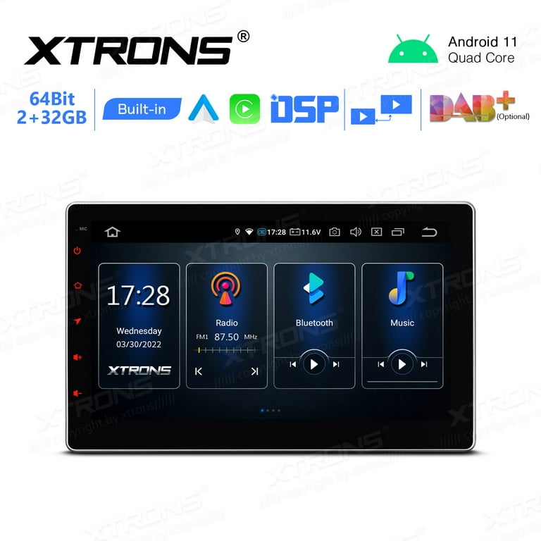 syreindhold eksegese Fjernelse XTRONS Android 11 Universal 2 Din Car Stereo Radio Player 10.1 Inch Touch  Screen GPS Navigation for Car Bluetooth Head Unit Built-in DSP Car Auto  Play Android Auto Support 4K Video Full