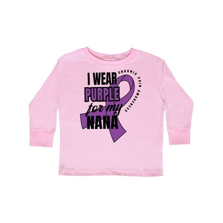 

Inktastic Chronic Pain I Wear Purple For My Nana Gift Toddler Boy or Toddler Girl Long Sleeve T-Shirt