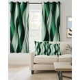 thumbnail image 2 of Ombre Green Lines Blackout Curtains 39 Inches Length, Abstract Water Ripple Gradient Color Window Treatment Thermal Insulated Drapes for Bedroom Living Room 2 Panels 55x39 Inches, 2 of 8