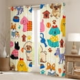 thumbnail image 2 of Homewish Cartoon Pet Dog Blackout Curtains,Funny Animal Curtains Pack of 2 (42x84 Each),Cream, 2 of 6