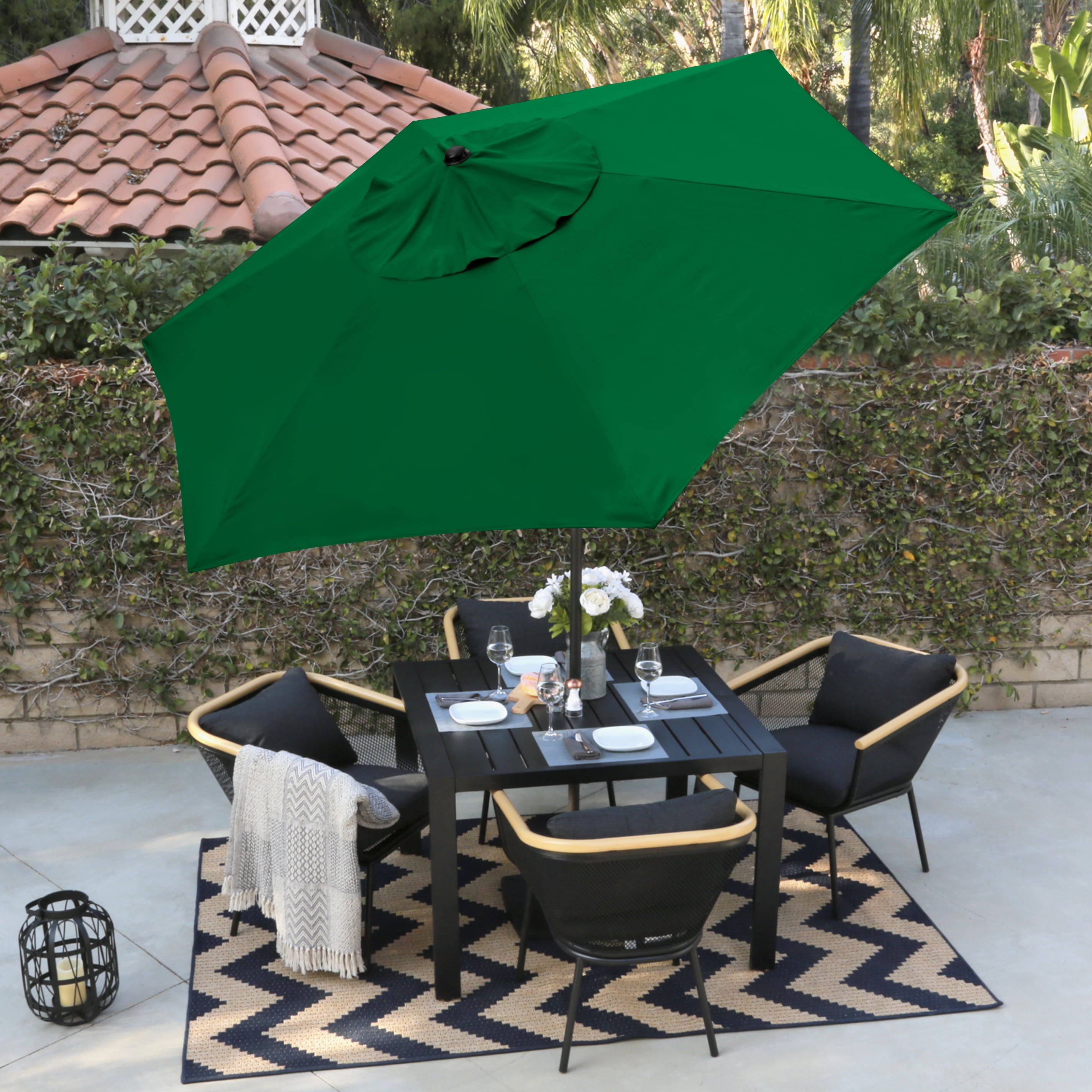 green 11 rectangular patio table umbrella AreShark 9 FT for Outdoor, Outdoor Umbrella with Push Button Tilt and Crank, Outdoor Patio Umbrellas with 8 Sturdy Ribs for Market, Garden, Pool (Dark Green) The growing popularity of cantilever umbrellas due to their adaptability and distinctive looks make them a perfect choice for anyone who wants a premium shade product with maximum usefulness AreShark 6.5' x 10' Rectangular