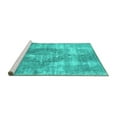 thumbnail image 2 of Ahgly Company Machine Washable Indoor Square Persian Turquoise Blue Traditional Area Rugs, 7' Square, 2 of 4