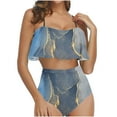thumbnail image 2 of Pisexur Tankini Swimsuits for Women Tummy Control Two Piece Bathing Suits Ruffled Flounce Tankini Top with High Waisted Bottom Bikini Set, 2 of 6