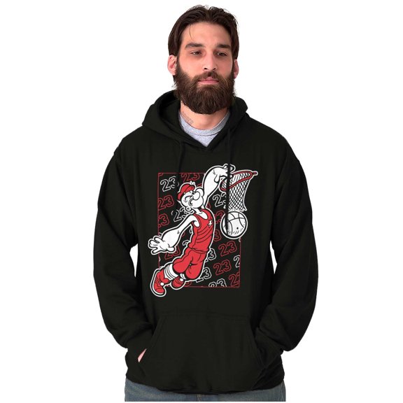 Popeye Basketball Dunk Cartoon Hoodie Hooded Sweatshirt Men Brisco Brands S