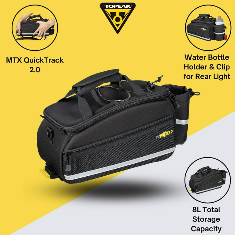 Topeak Trunk Bag EX, 8.0L, MTX 2.0 QuickTrack, Black - Walmart.com