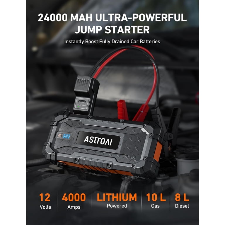 AstroAI S8 Ultra Car Jump Starter, 4000A, 16000mAh Battery photo 4