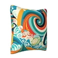 thumbnail image 2 of LNWH Decorative Pillow Covers, Whimsical Colorful Waves Square Sofa Decorative Knit Pillow Case, 24"x24", 2 of 8