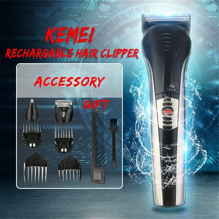 Professional 7 in 1 Rechargeable Electric Men Hair Beard Nose Cut Clipper Ear Body Hair Shaver Grooming Razo r Facial hine Kit Trimmer Set Barber