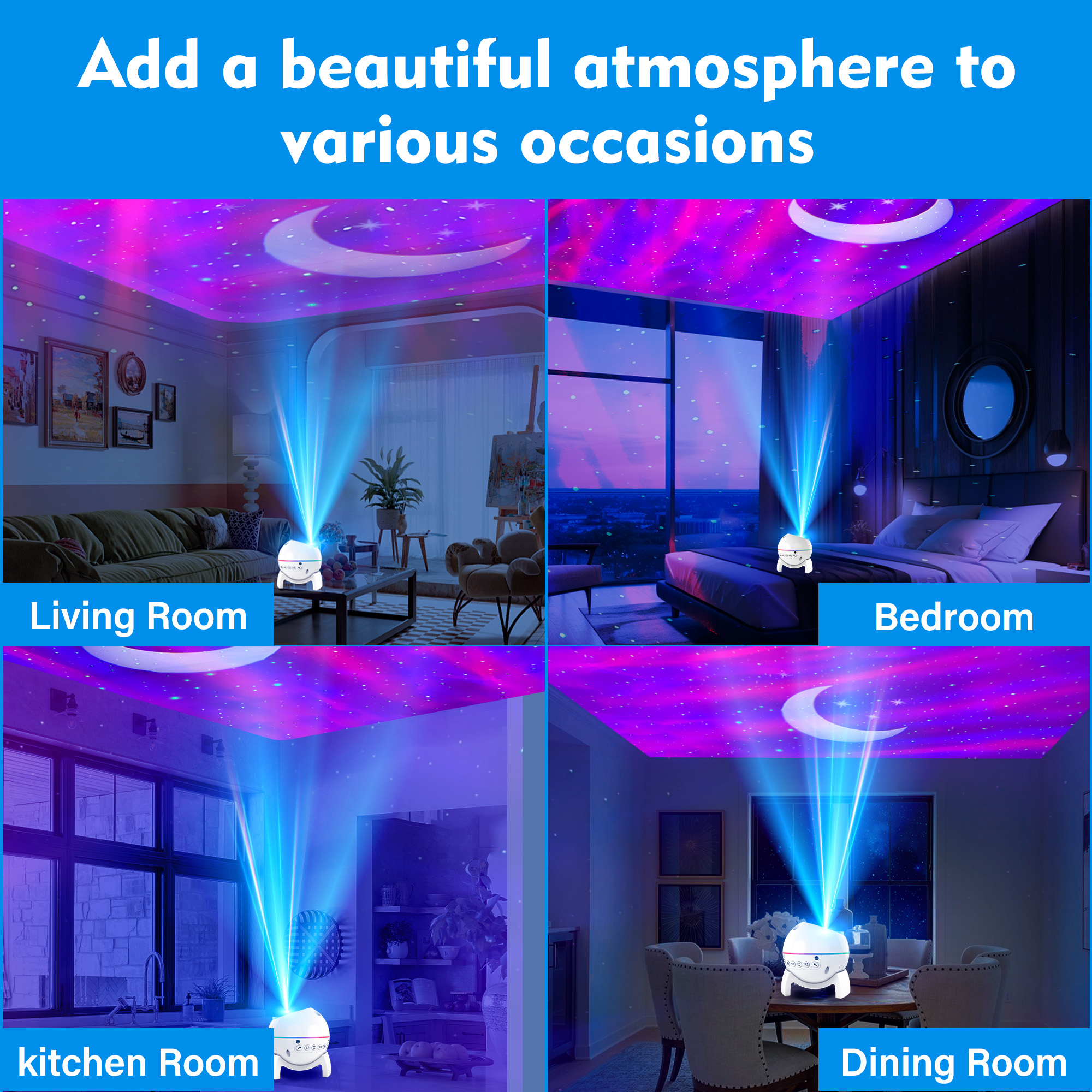DAYBETTER Moon Star Galaxy Projector Night Light with Remote photo 3
