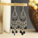 thumbnail image 1 of Pendientes de gota de agua Yashi con textura negra bohemia para mujer 7 cm-12 cm, 1 of 5