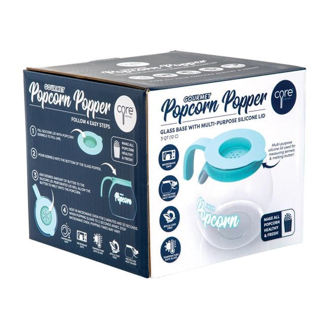 Core Kitchen 6860746 3 qt. Clear & Teal Air Popcorn Popper