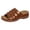 Brown, variant on Slides for Women Low Wedge Orthopedic Sandals Open Toe Fashion Stitching Slip on Slippers Summer Casual Outdoor Walking Shoes Black Size 9.5