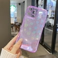 thumbnail image 5 of case for iPhone 14 Pro Max Case, Clear Laser Bling Glitter Cute Holographic Love Heart Pattern,Slim and Soft TPU Anti Scratch Shockproof Case for Women Girls Back Cover Purple, 5 of 14