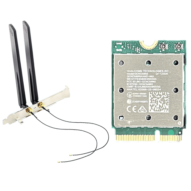 WiFi7 QCNCM865 Bluetooth 5.4 Wireless WiFi Card Tri Band Network Wireless Adapter with 12dbi External Antenna for Win11