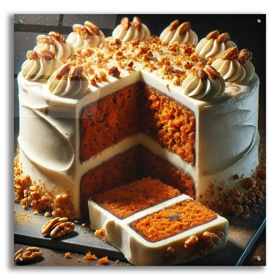Epic Art 'Carrot Cake' by Rey Klimt Acrylic Glass Wall Art, 36" x 36"
