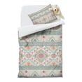 thumbnail image 2 of Boho Bohemia Geometric Pioneer Flower Duvet Cover and Pillowcase Set for Single Bedding, Bedroom Accessories for Kids Teens, 2 of 5
