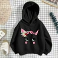 thumbnail image 3 of RUTAYY Children Girls Hoodies Long Sleeve Cute Little Cat Print Loose Soft Comfortable Sports Shirt Casual Daily Wear Trendy Versatile Hooded Sweatshirt, 3 of 3