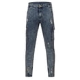 thumbnail image 3 of HBFAGFB Slim Fit Jeans for Men Stretch Denim Pant Ripped Straight Trouser Jeans with Pockets Dark Gray Size XL, 3 of 5