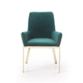thumbnail image 2 of Limari Home Robin 18" Fabric and Stainless Steel Dining Chair in Green/Gold, 2 of 4