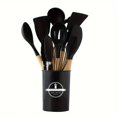 thumbnail image 1 of 12PCS Wooden Handle Cooking Tool Set Silicone Kitchenware Non-Stick Cookware Kitchen Utensils Set Spatula Shovel Egg Beaters, 1 of 9