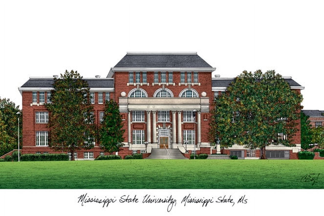Mississippi State University Bulldogs 11w x 8.5h Spirit Diploma Manhattan Black Frame with Bonus Campus Images Lithograph (value savings $59)