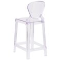 thumbnail image 4 of Home Square 25" Tear Back Ghost Counter Stool in Transparent Crystal - Set of 2, 4 of 5