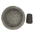 thumbnail image 5 of Mexican Molcajete With Tortilla Basket By Verve Culture, Basalt Volcanic Stone Mortar And Pestle, Rough Surfaced Kitchenware For Mixing And Grinding, Oven Safe, 7 Diameter Grinding Bowl, 5 of 5