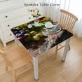 thumbnail image 2 of HAOXIT Wine Glass Fitted Square, Red White Grapes Elastic Edged Table Cover, Washable Polyester Table Cloth for Outdoor Dining Wedding Party Decor,Fit for Square Table 48''x48'', 2 of 7