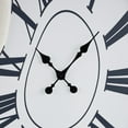 thumbnail image 5 of DecMode 24" x 40" White Wooden Abstract Wavy Wall Clock with Roman Numerals, 5 of 9