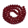thumbnail image 2 of Glass Beads Strands Faceted Rondelle Dark Red 10x8mm Hole: 1mm about 63~65pcs/strand 49~50cm, 2 of 4