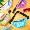 thumbnail image 4 of Sac Banane Holographique Sacs Ceinture Sac de Taille Sac Banane Mignon pour Femmes Sac Banane Noir Brillant Sac Banane pour Enfants Sac Banane pour Filles Sac Banane Rave pour Voyage Festival Rave Randonnée (Rouge Rose), 4 of 6