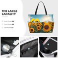 thumbnail image 3 of Disketp Sunlit Sunflower Field Bolsa de Playa de Gran Capacidad, Bolso Impermeable y a Prueba de Arena para Mujer, Ideal para Playa, Piscina y Natación, 3 of 7