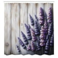 thumbnail image 4 of Ambesonne Lavender Shower Curtain, Rustic Farm Purple Flowers, 69"Wx84"L, Dark Indigo Pale Mustard, 4 of 4