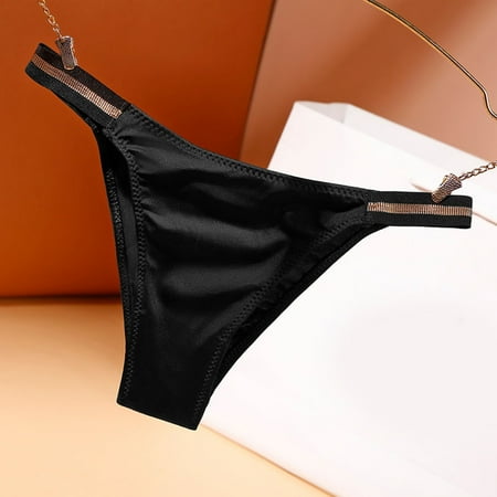 

Ykohkofe Women Sexy Seamless Panties Mid Waist Ice Silk Hip Lifting Briefs Without Feeling Cotton Crotch Panties
