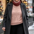 thumbnail image 5 of Women's & Plus Size Sequin Sweater, Sparkly Turtleneck Long Sleeve Relaxed Fit, Fall Winter Soft Basic Casual Tops S-5XL, 5 of 5