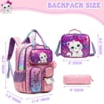 thumbnail image 2 of Kids School Backpack for Girls with Lunch Box Pencil Pouch Bookbag for Elementary School Student Ages 6-12, 2 of 7