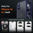 thumbnail image 2 of FANZC-Magnetic for iPhone 16 Case, Upgraded Full Camera Protection, Fit for MagSafe, Rugged Phone Case for iPhone 16 6.1 Inch, Drop Protection, Anti-Scratch, Midnight Purple, 2 of 4