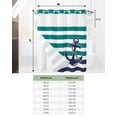 thumbnail image 6 of No Hook Shower Curtains, Anchor Teal Long Bathtub Curtains with Snap in Liner, Modern Navy Blue White Striped Nautical Waterproof Washable Fabric Bathroom Shower Curtain Sets, 72" x 78", 6 of 7