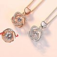 thumbnail image 4 of OUSITAID Coeur Collier Serti de Rose Pendentif Forme Clavicule de Mode Chaîne Femmes Collier, 4 of 4