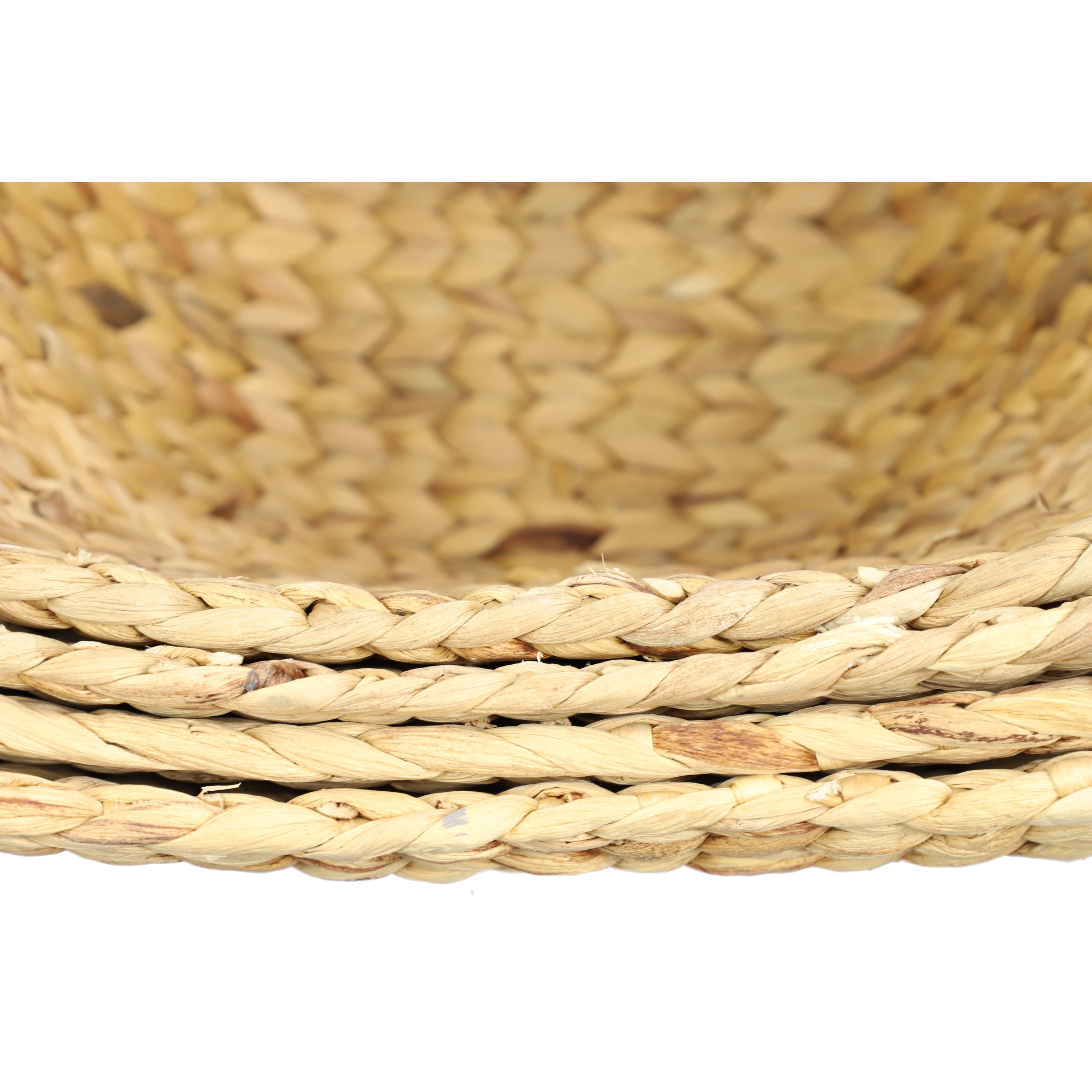 CosmoLiving by Cosmopolitan 17", 15", 13", 12"W Brown Seagrass Handmade Two Toned Storage Basket with Handles, 4-Pieces