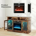 thumbnail image 3 of Giantex TV Stand w/ Electric Fireplace, Rustic Media Entertainment Center w/Adjustable Shelves, Brown, 3 of 7