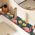 thumbnail image 2 of Yayeee Faucet Mat for Kitchen Sink 14.7" Diatomite Long Splash Guard Pad, Pink Floral Flamingo, 2 Pack, 2 of 7