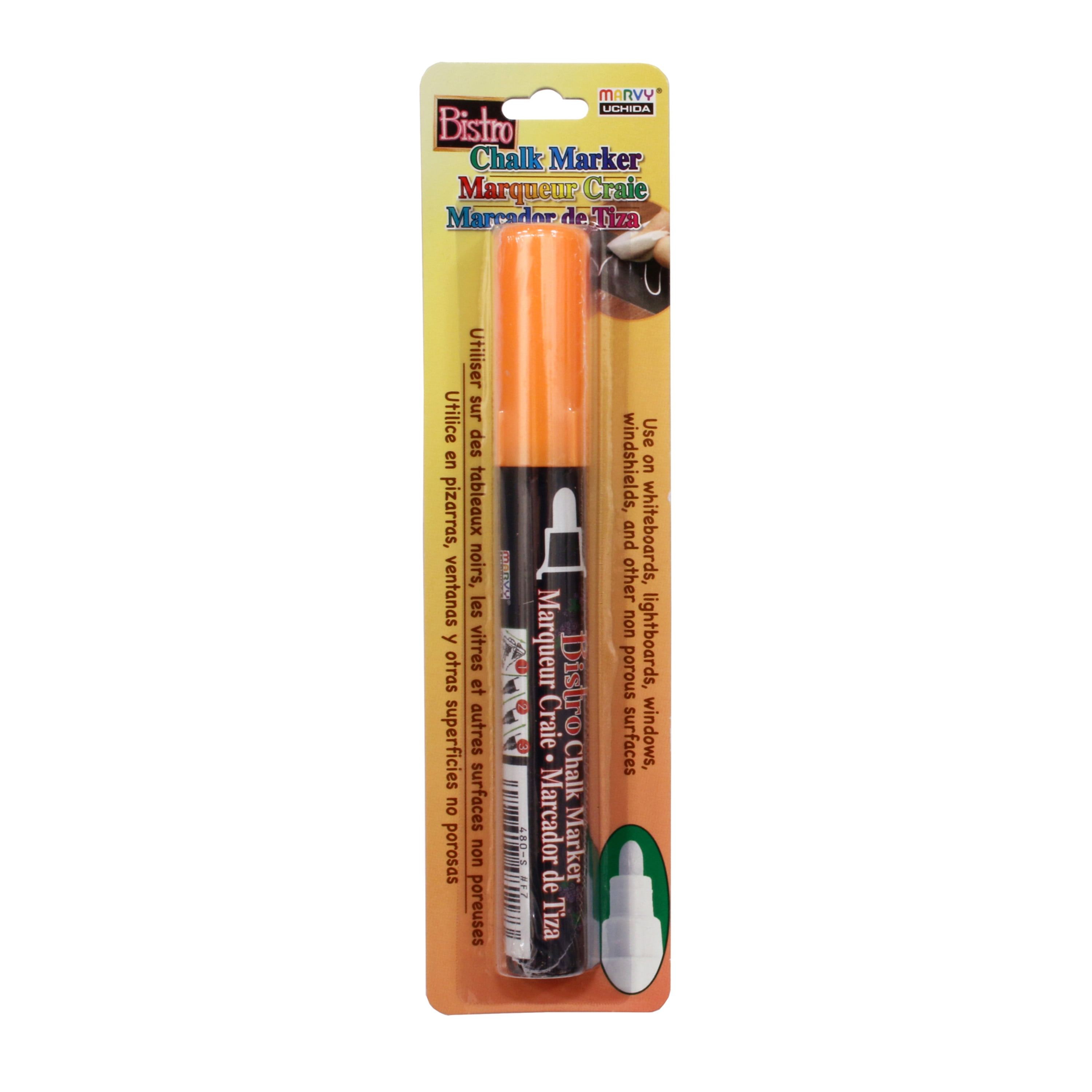 Fluorescent Orange 6mm Broad Point Pack of 6 480-F7 Marvy Bistro Chalk Marker