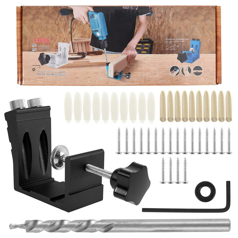 Pocket Hole Jig Kit, M4 Adjustable & Easy to Use Joinery Woodworking  System, Aluminum Punch Locator