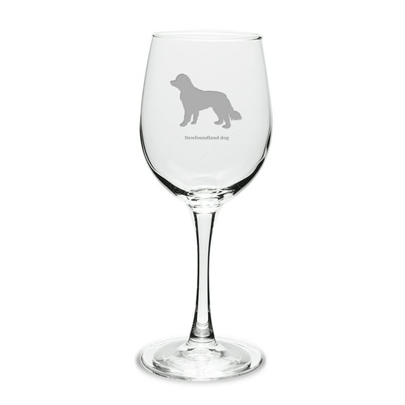 Newfoundland Dog 12 oz Classic White Wine Glass